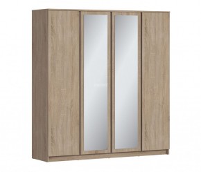 Шкаф 4х дверный с зеркалами Веста СБ-3082 (Дуб Сонома) в Серове - serov.mebel-74.com | фото