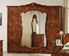 Шкаф 5-и дверный с зеркалами (20.145) Тициана (орех) в Серове - serov.mebel-74.com | фото