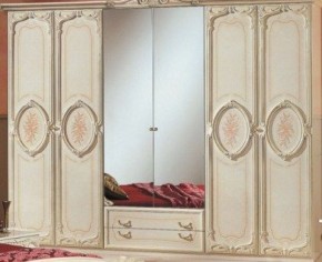 Шкаф 6-и дверный с зеркалами (01.146) Роза (беж) в Серове - serov.mebel-74.com | фото