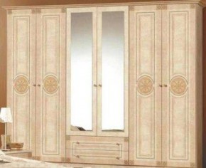 Шкаф 6-и дверный с зеркалами (02.146) Рома (беж) в Серове - serov.mebel-74.com | фото