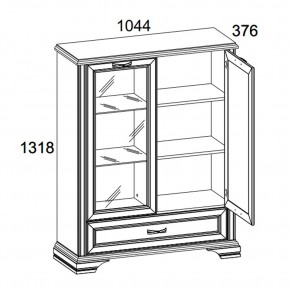 Шкаф с витриной 1V1D1SL, MONAKO, цвет Сосна винтаж/дуб анкона в Серове - serov.mebel-74.com | фото