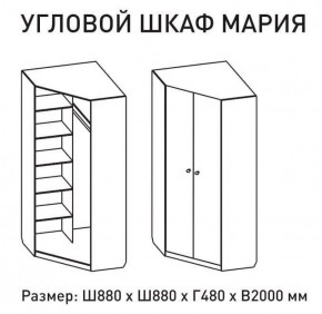 Шкаф угловой Мария 880*880 (ЛДСП 1 кат.) в Серове - serov.mebel-74.com | фото