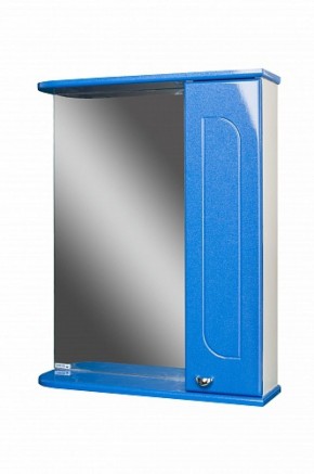 Шкаф-зеркало Радуга Синий металлик 55 правый АЙСБЕРГ (DA1129HZR) в Серове - serov.mebel-74.com | фото