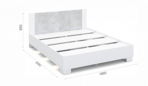 Спальня Аврора Кровать 160 со встроенным основанием под матрас Белый/Ателье светлый в Серове - serov.mebel-74.com | фото