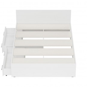 Стандарт Кровать с ящиками 1400, цвет белый, ШхГхВ 143,5х203,5х70 см., сп.м. 1400х2000 мм., без матраса, основание есть в Серове - serov.mebel-74.com | фото