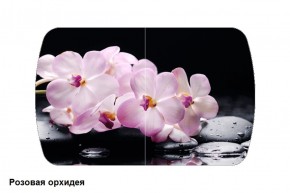 Стол Бостон 900*600 (опоры Брифинг) Стекло/фотопечать Розовая Орхидея в Серове - serov.mebel-74.com | фото