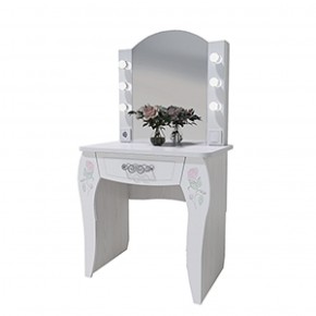 Стол туалетный Розалия №12 + ПОДСВЕТКА (лиственница белая, омела) в Серове - serov.mebel-74.com | фото